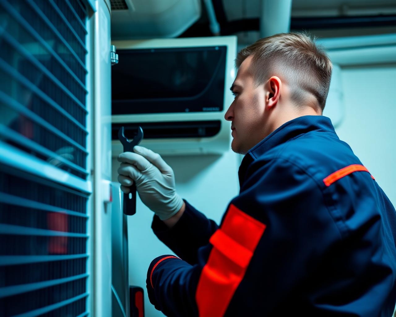 Técnico realizando manutenção